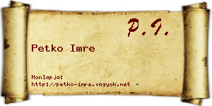 Petko Imre névjegykártya