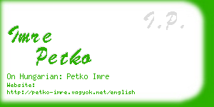imre petko business card